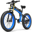 Elektrinis dviratis juodas su mėlyna smarton.lt 