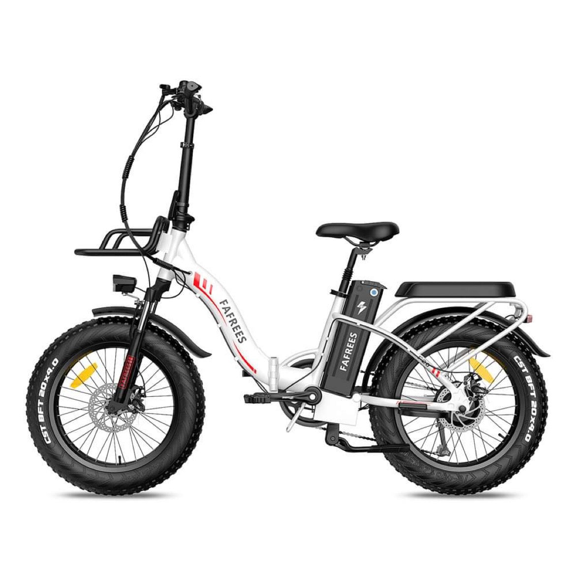 Elektrinis dviratis fafrees f20 max baltas smarton.lt