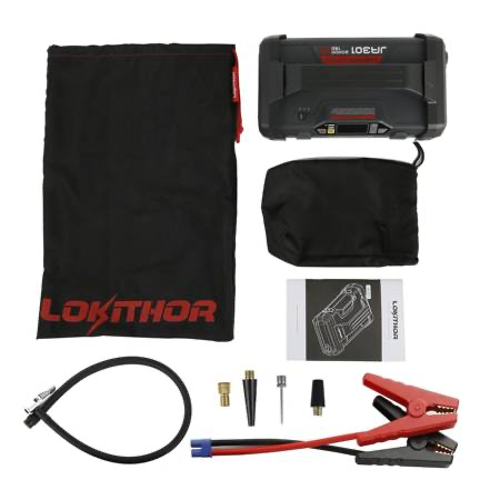 Lokithor JA301 Jump Starter / Booster 2000A + Powerbank 20000mAh + kompresorius + žibintuvėlis 4 viename įrenginys