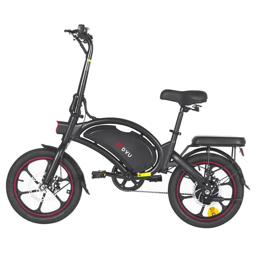 Elektrinis dviratis juodas dyu D16 smarton.lt