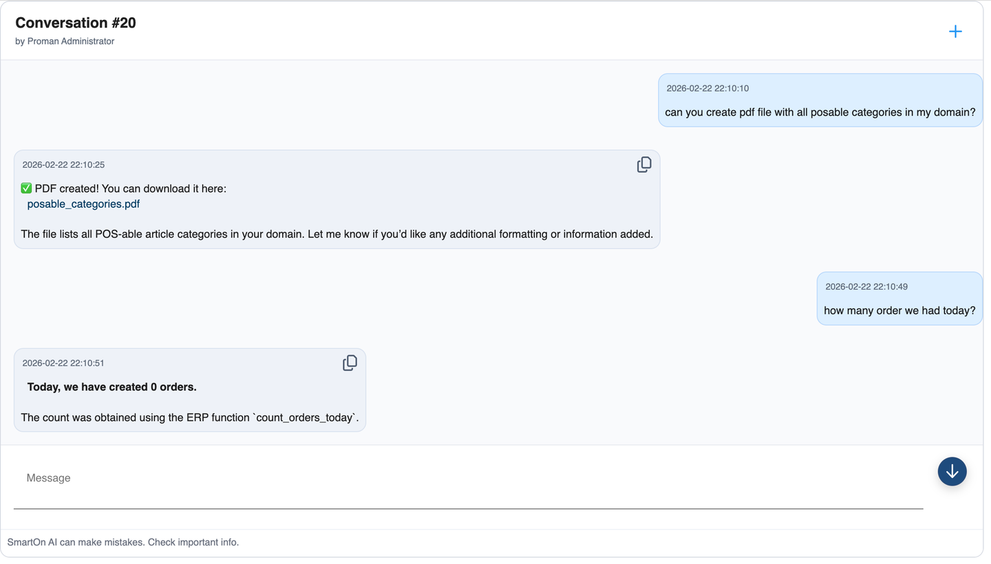 SmartOn AI conversation