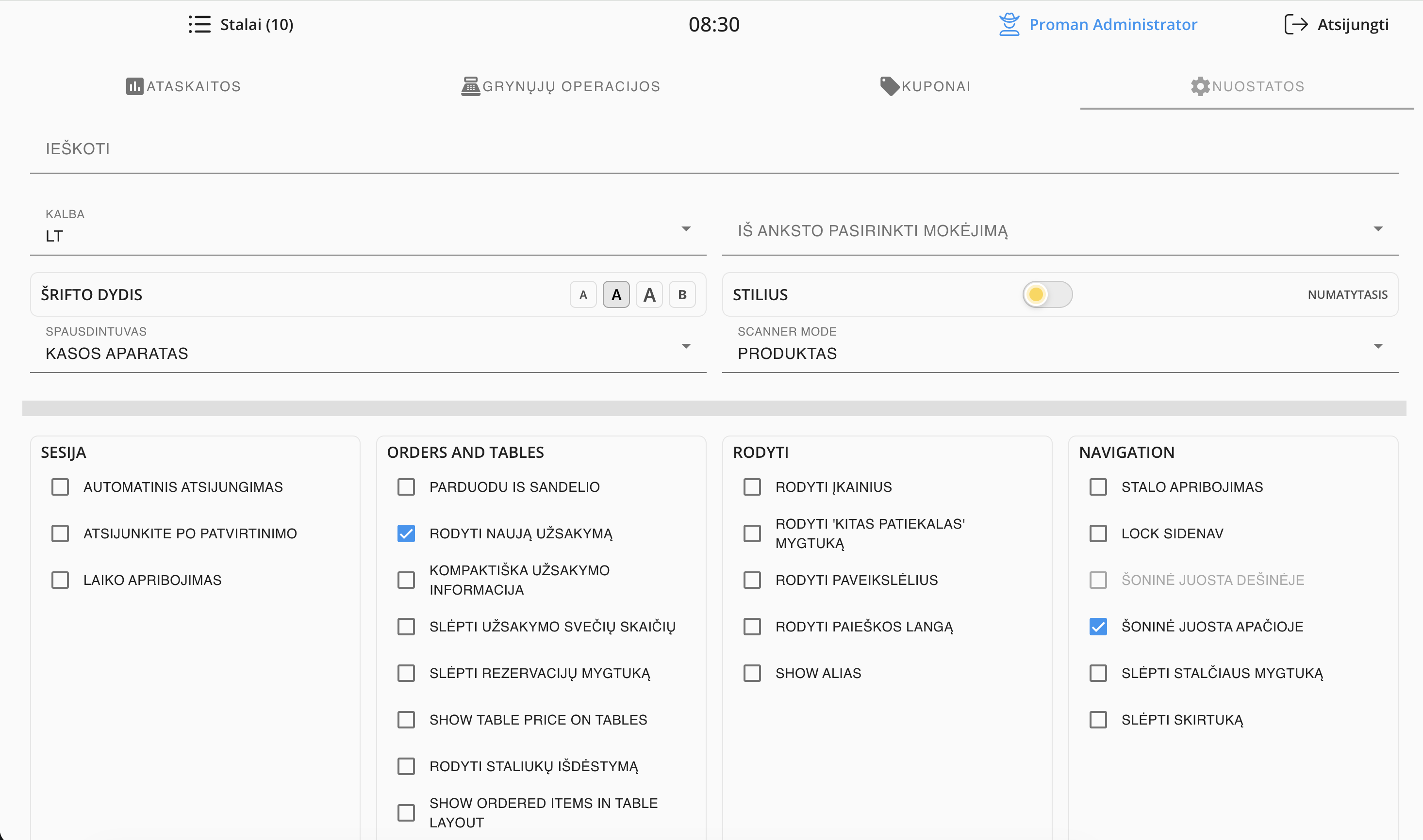 POS Settings